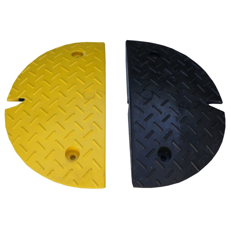 Adjustable speed bump end cap