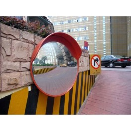 Convex safety mirror with visor