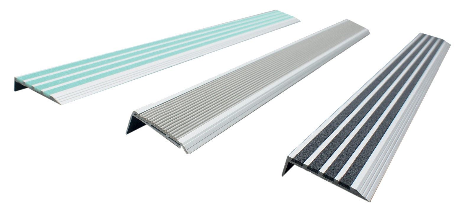 Non-slip aluminum stair nosing