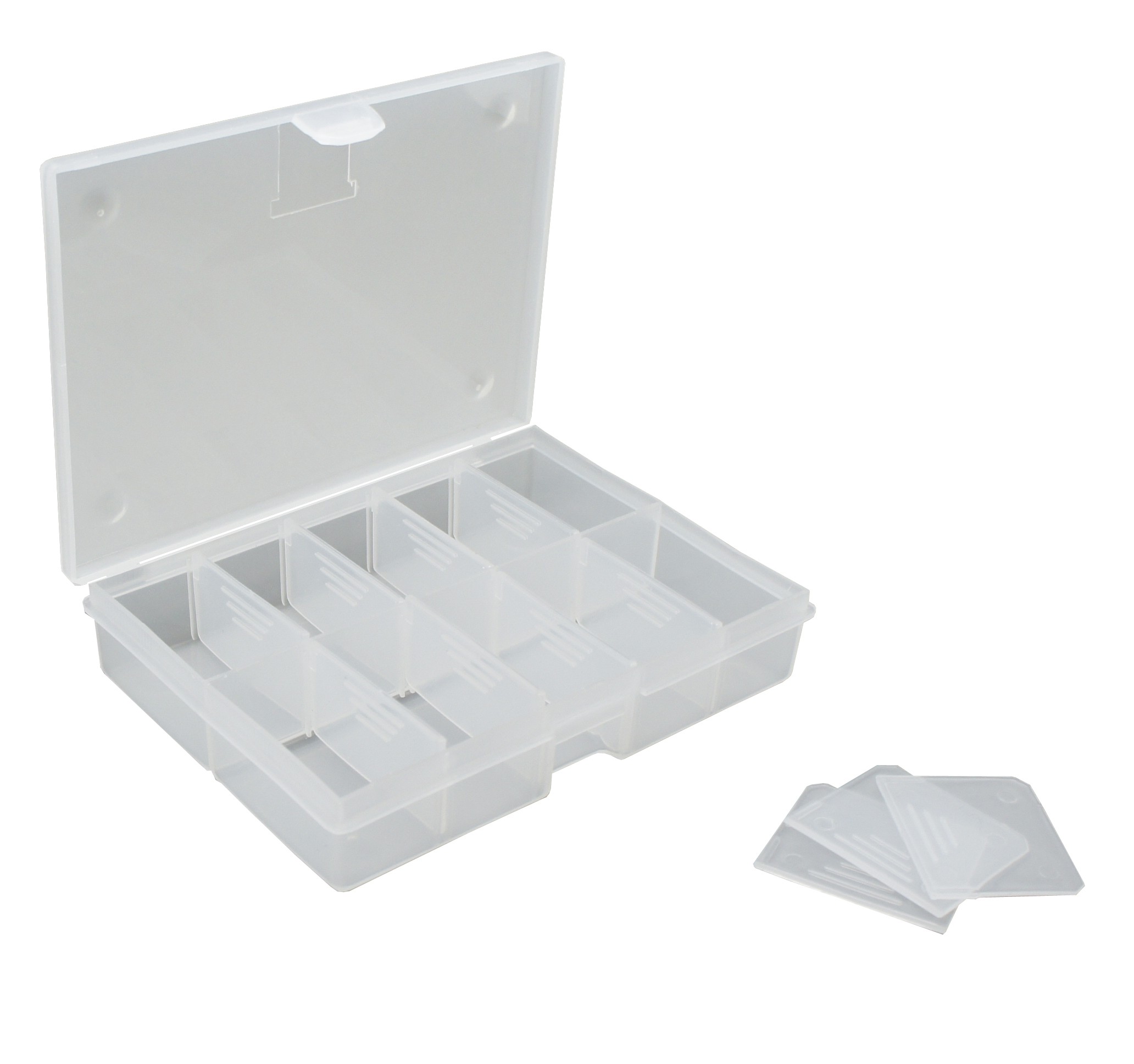 Box with fixed or variable compartments