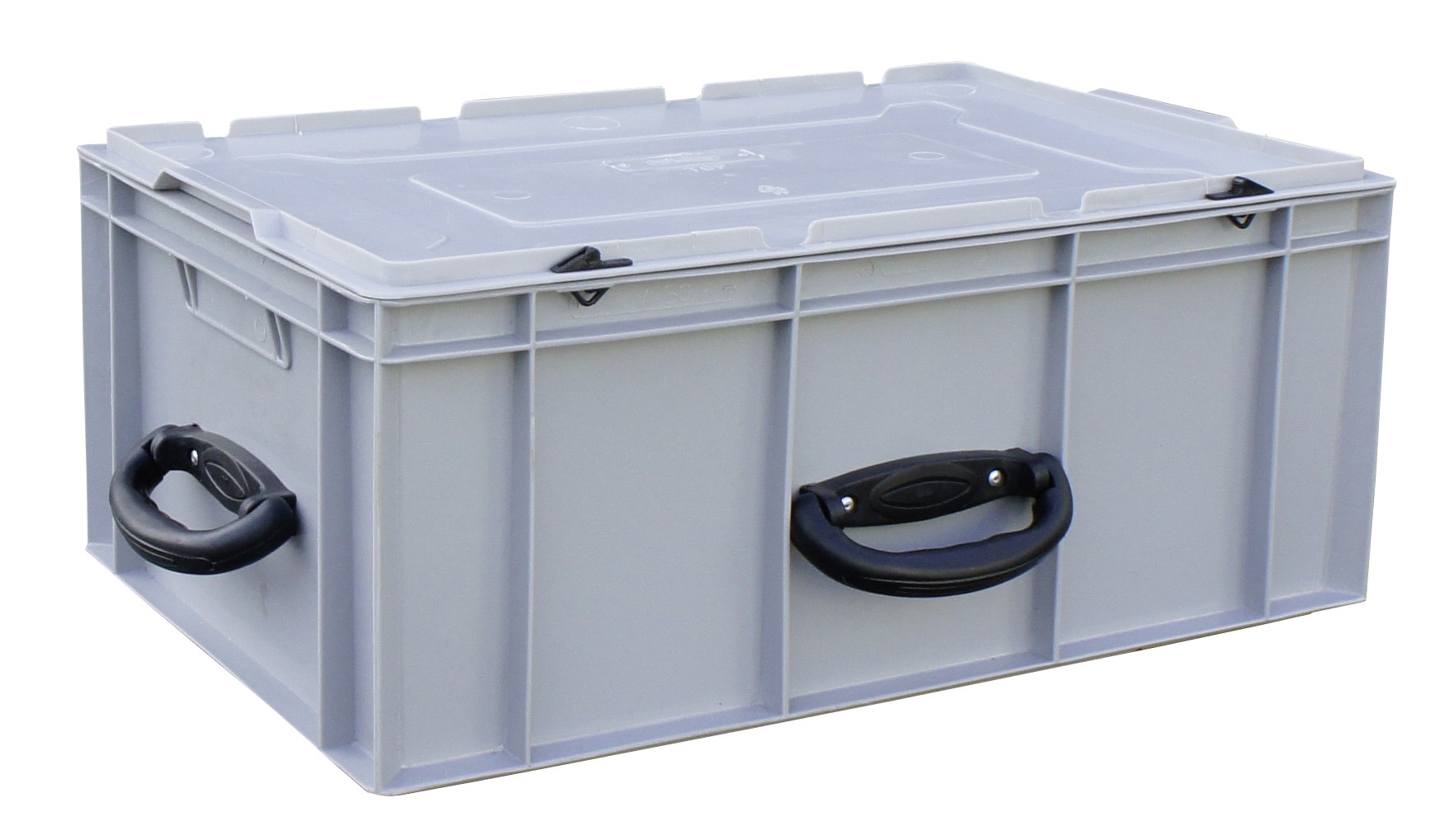 Handling crate with a lid, available in capacities ranging from 10 liters to 50 liters