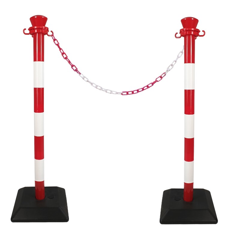 Kit 2 poteaux abs monobloc avec chaine 2 m - base vide
