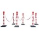 Kit 6 poteaux de balisage abs monobloc avec 10 m chaine - base vide