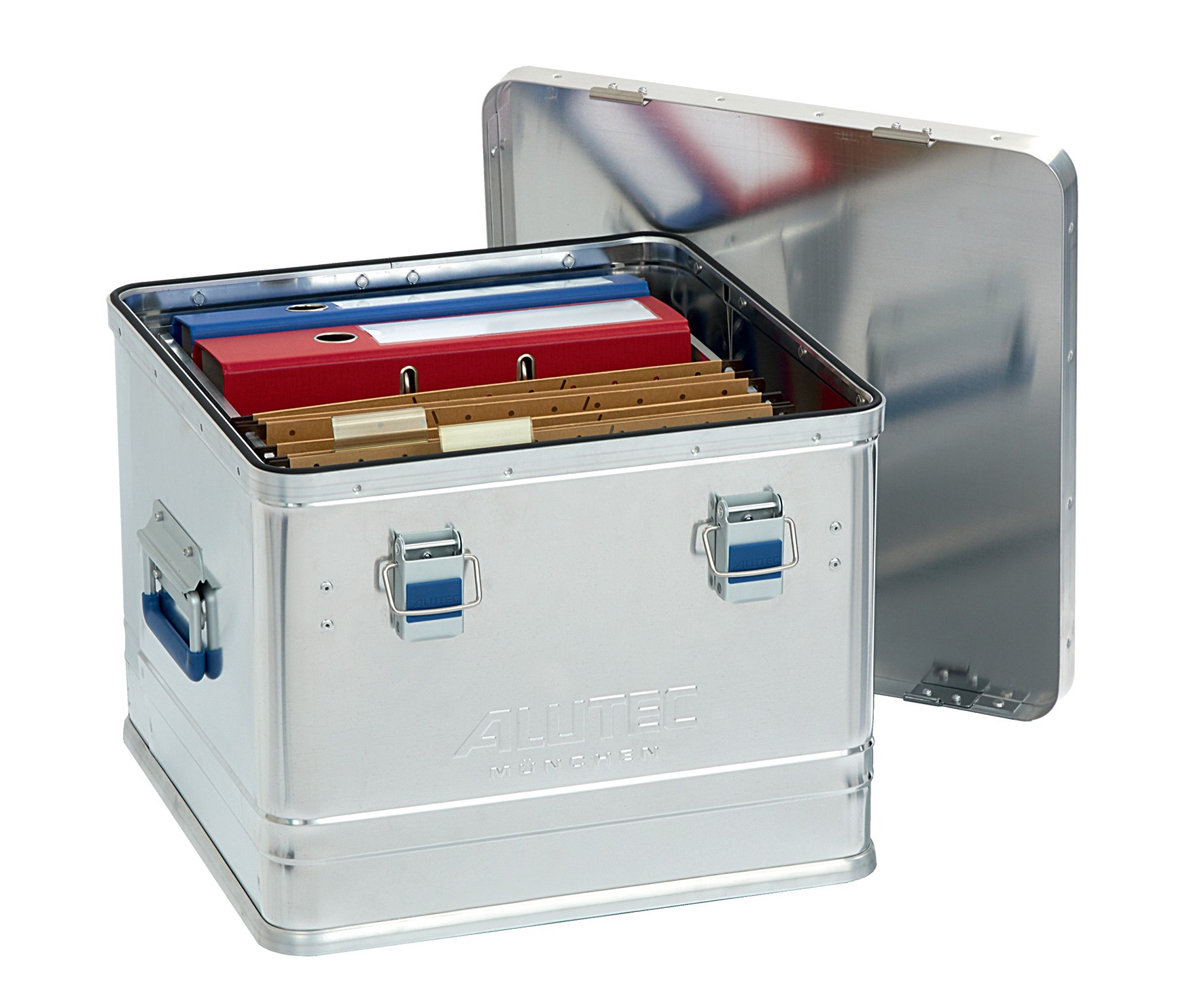 Desk storage bin with lid