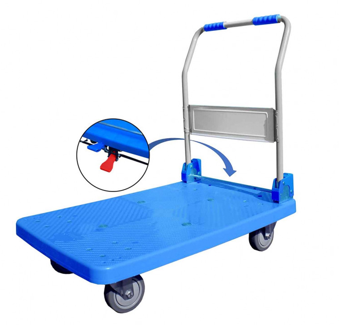 Industrial trolley with Brake and foldable Handle