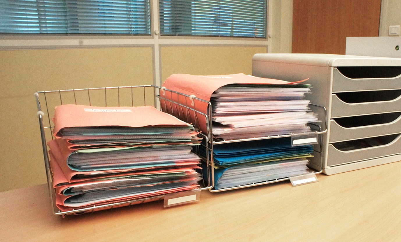 Steel basket for document sorting