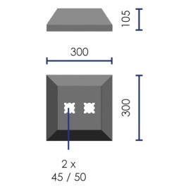 Base for polypropylene safety barrier