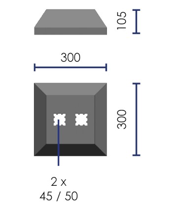 Base pour barrière de sécurité polypropylène