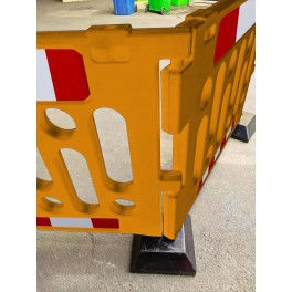 Base for polypropylene safety barrier