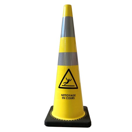 Cône de balisage avec sticker