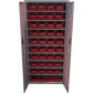 Storage cabinet with bins and doors 