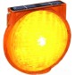 Solar-powered LED flashing construction lamp with interlocking feature