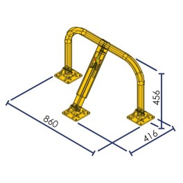 High-Resistance Parking Bollard with Cast Iron Legs