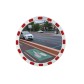 Ronde verkeersspiegel met reflecterende strips