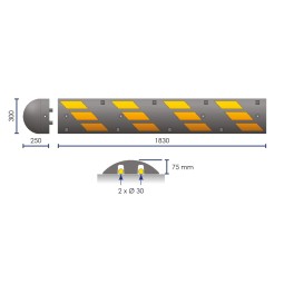 High-visibility Monobloc Speed Bump EASYSEED Series