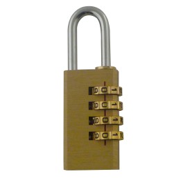 brass combination padlock with 4 digits