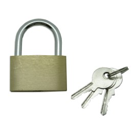 Standard brass padlock with keys